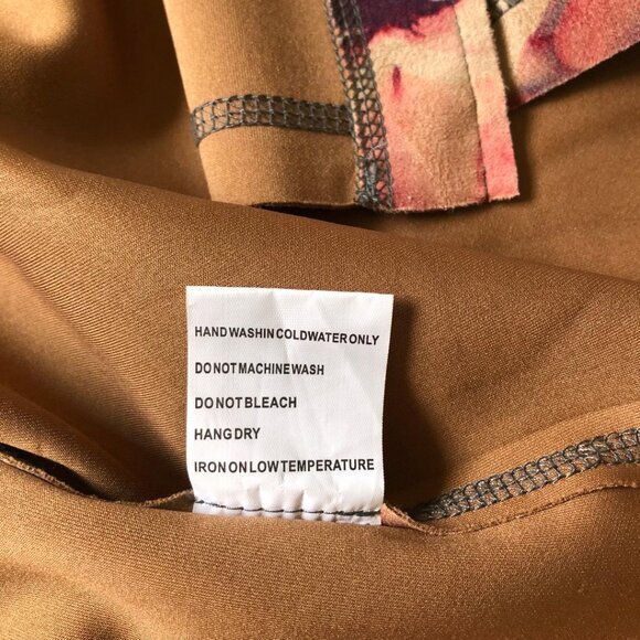 Anthropologie Solitaire, Faux Suede, Red/Mauve Floral, Kimono-style, Duster/Coat - Picture 11 of 13